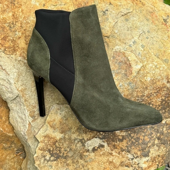 French Connection green black heeled booties 9.5 - Picture 4 of 14